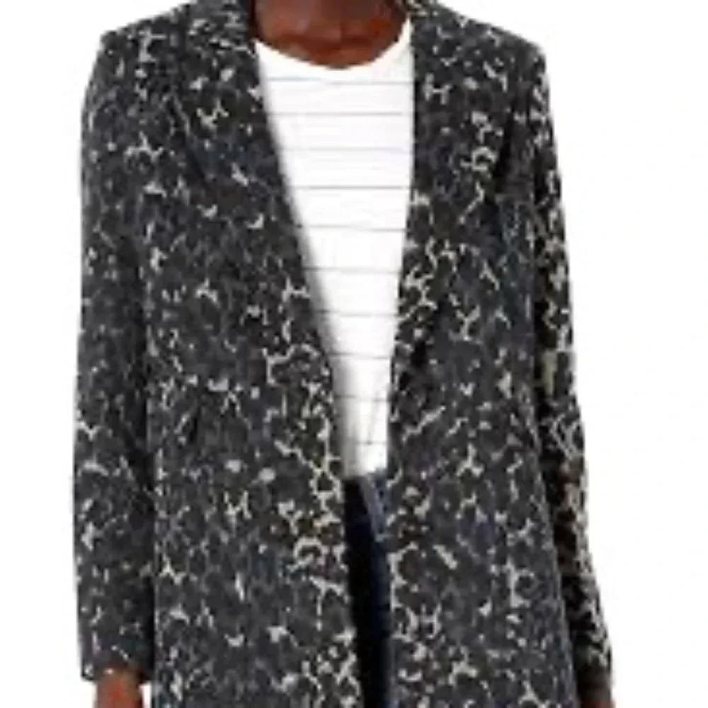 NWOT-  Bardot wool blend leopard print Peacoat